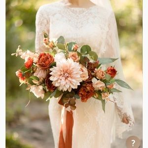 Ling’s Moment Bridal Bouquet Sunset Terracotta
